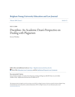 An Academic Dean`s Perspective on Dealing with Plagiarism