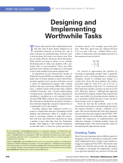 Designing and Implementing Worthwhile Tasks