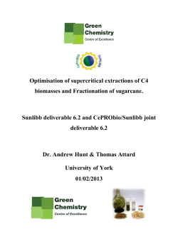 Optimisation of supercriti biomasses and Fraction Sunlibb
