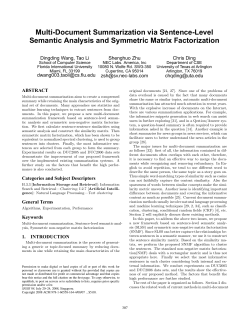 Multi-Document Summarization via Sentence-Level Semantic