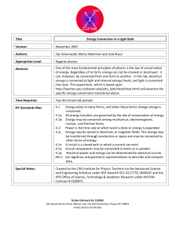 Title: Energy Conversion in a Light Bulb Version: November 2007