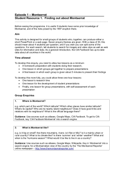 Episode 1 &ndash; Montserrat Student Resource 1. Finding out about