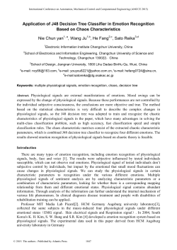 Application of J48 Decision Tree Classifier in Emotion