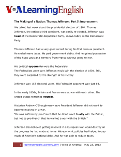 The Making of a Nation: Thomas Jefferson, Part 5