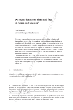 Discourse functions of fronted foci in Italian and Spanish