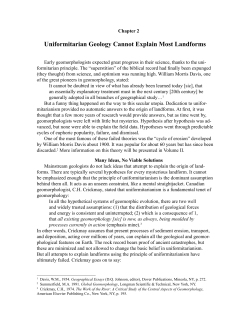 Uniformitarian Geology Cannot Explain Most