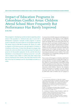 Impact of Education Programs in Colombian Conflict Areas: Children