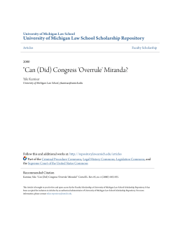 Can (Did) Congress `Overrule` Miranda?