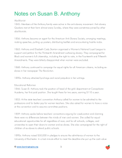 Notes on Susan B. Anthony