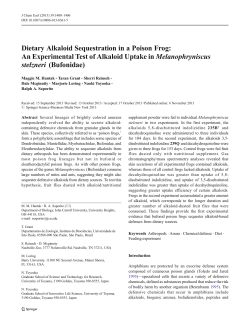 Dietary Alkaloid Sequestration in a Poison Frog