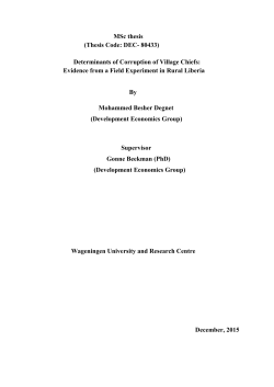 Determinants of Corruption of Village Chiefs