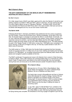 Mel G Quinn`s Story: THE 60TH ANNIVERSARY OF THE BERLIN