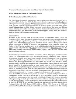 A new Rhizoctonia fungus on turfgrass in Ontario
