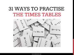 31 ways to practise the times tables