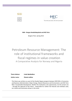 Petroleum Resource Management: The role of