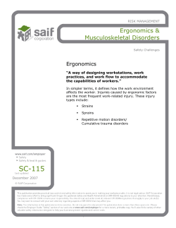 Ergonomics and Musculoskeletal Disorders