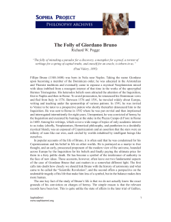 The Folly of Giordano Bruno