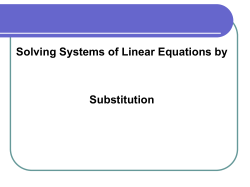 Solving Systems with Substitution