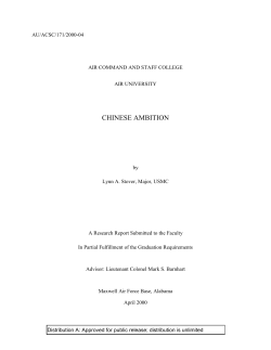 chinese ambition