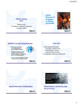 OSHA`s Continuing Mission - Piqua Area Chamber of Commerce