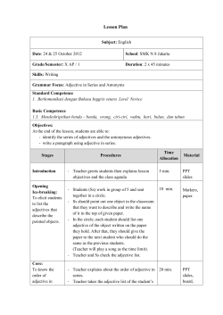 Lesson Plan_Grade X_Adjective in Series