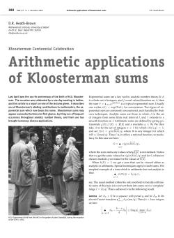 Arithmetic applications of Kloosterman sums