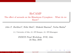 The effect of aerosols on the Himalayan Cryosphere