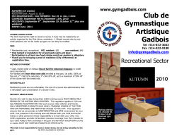 Le Club de Gymnastique Artistique Gadbois
