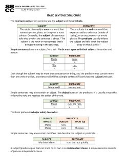Basic Sentence Structure (SBCC)