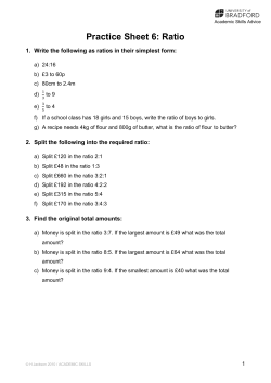 Practice Sheet 6: Ratio