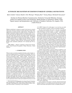AUTOMATIC RECOGNITION OF EMOTION EVOKED
