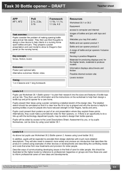 Task 30 Bottle opener &ndash; DRAFT - Pearson Schools and FE Colleges