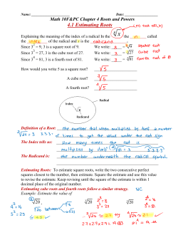 4.1 Estimating Roots