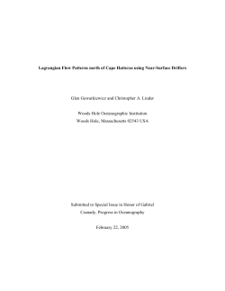 Lagrangian Flow Patterns north of Cape Hatteras using Near