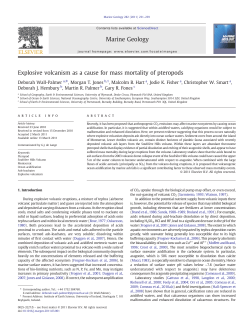 Explosive volcanism as a cause for mass mortality of pteropods