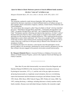 1 Quest for Balm in Gilead: Disclosure patterns of church
