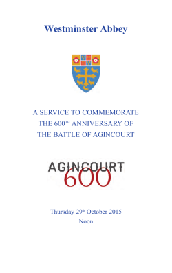 Order of Service - Westminster Abbey