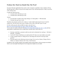 Problem: How Much Gas Should I Buy This Week?