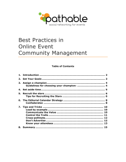 Best Practices in Online Event Community Management