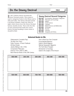 Do the Dewey Decimal
