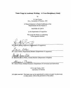 Tense Usage in Academic Writing: A Cross