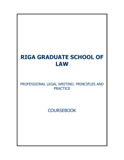 RIGA GRADUATE SCHOOL OF LAW