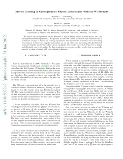 Motion Tracking in Undergraduate Physics Laboratories with the Wii