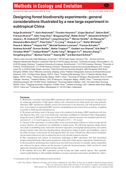 Designing forest biodiversity experiments: general considerations
