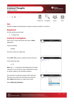 TI-Nspire CAS Activities