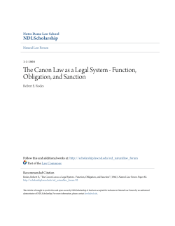 The Canon Law as a Legal System - Function