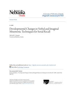 Developmental Changes in Verbal and Imaginal Mnemonic