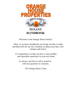 tenant handbook - Orange House Properties