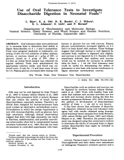 Use of Oral Tolerance Tests to Investigate Disaccharide Digestion in