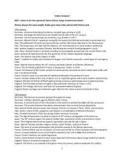 1 Codex Conquest RED = revise to be more general/ theme driven